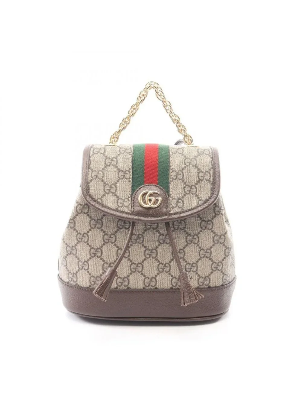 Gucci Backpack Ophidia Mini GG Supreme Beige Brown Green Canvas Leather